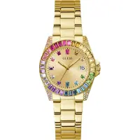 GUESS Opaline Damenuhr mit Kristallen, goldfarben
