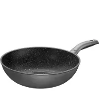 Stoneline WX-16949 Gourmundo WOK 30CM Wokpfanne, 30 cm max. Durchmesser, Gusseisen/Gussaluminium, Induktionsherd-geeignet, Antihaftbeschichtung