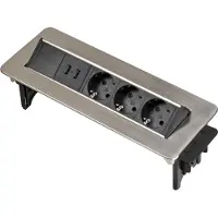 Brennenstuhl 1396200113, 2 m, Drinnen, IP20, Schwarz, Edelstahl, 3 AC-Ausgänge, 115 mm
