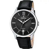 Festina Herren Uhr Klassik F20426/6 Leder Armbanduhr Sport schwarz UF20426/6
