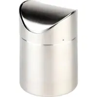 Assheuer & Pott APS 29 Tischrestebehälter SNAP, Edelstahl, Ø 12 cm, Höhe 17 cm, abnehmbarer Schwingdeckel