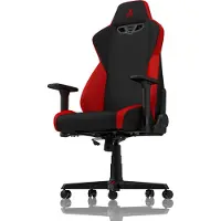 Noblechairs S300, Schwarz, Rot, Schwarz, Rot, Stoff, Edelstahl, Schwarz, Nylon