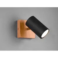 Meine Wunschleuchte LED Wandstrahler 1-flammig Spot schwenkbar Schwarz Holz Flurbeleuchtung Galerie