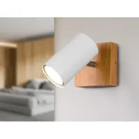 Meine Wunschleuchte LED Wandstrahler 1-flammig Spot schwenkbar Weiß & Holz Flurbeleuchtung Galerie