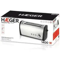 Haeger Desayuno Plus, 2 Scheibe(n), Schwarz, Edelstahl, Edelstahl, Tasten, Sensor, 1400 W, 220 - 240 V