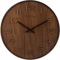 Nextime Wanduhr Wood Wood Medium Holz braun Ø 35 cm