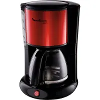 Moulinex Subito Filterkaffeemaschine FG360, Rot/Schwarz Und Edelstahl, 10-15 Tassen