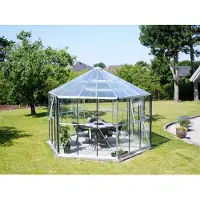 Pergart Vitavia, Gewächshaus-Pavillon "Hera 9000" inkl. Stahlfundament, aluminium eloxiert, 9,0 m², 3 mm ESG, 6 mm HKP