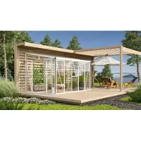 Vitavia Vitavia, Anlehn-Gewächshaus "Athena 8600", weiß, 8,6 m², 3 mm ESG, 10 mm HKP