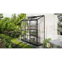 Pergart Vitavia Anlehn-Gewächshaus "Ida 1300" schwarz 1,3 m² 3 mm ESG