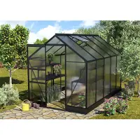Pergart Vitavia, Aktionsangebot (inkl. 100 Euro Zubehör): Gewächshaus "Apollo 6200", schwarz, 6,2 m², 6 mm HKP