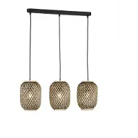 FISCHER&HONSEL GMBH 3-flammige Hängelampe aus Rattan Hummel