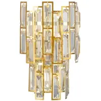Stars of Light Calmeilles Wandleuchte, messing, 33 cm Glas - , Calmeilles, dimmbar, Gold / Messing, für Wohnzimmer, Glas
