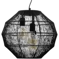 Eglo ORBETELLO Pendelleuchte - Designer Hängelampe mit feinem Drahtschirm, schwarze E27 Lampe, moderne Beleuchtung für Wohnzimmer, Esszimmer, Schlafzimmer, Kabel aus Textil, einzigartige Lichtspiele