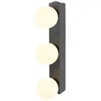 SLV 1010194 SUN Mirror, Wandaufbauleuchte, triple, 2700/3000/4000 K, TOUCH button, 13 W, IP44, schwarz