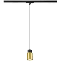 SLV PURI 2.0 Tube, 1 Pendelleuchte, GU10, Pendellänge 200cm, 1x max. 6W, schwarz / gold 1008255