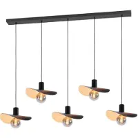 Eglo Saceda Hängelampe 5-flg. schwarz/gold - EGLO , Saceda, dimmbar, Schwarz, für Esszimmer, Metall, Modern