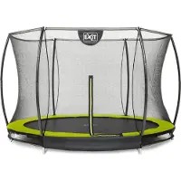 Exit Silhouette Trampolin ø305cm, mit Sicherheitsnetz, Bodentrampolin, Rund, für Kinder, Grün