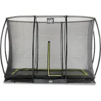 Exit Silhouette Trampolin 214x305cm, mit Sicherheitsnetz, Bodentrampolin, Rechteckig, für Kinder, Schwarz