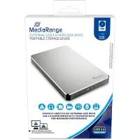 MediaRange USB 3.0 HDD 1TB, 1000 GB, 2.5 Zoll, 3.2 Gen 1 (3.1 Gen 1), 5400 RPM, Silber