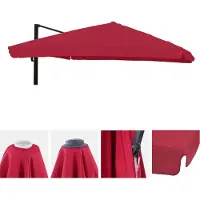 Mendler Ersatz-Bezug für Luxus-Ampelschirm MCW-A96 mit Flap, Sonnenschirmbezug Ersatzbezug, 3x4m (Ø5m) Polyester bordeaux