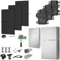 Enphase PV-Komplettanlage 10 kWp mit Mikrowechselrichtern + Stromspeicher 15,0 kWh, 24 Solarmodulen Glas-Glas full black & Montagesystem Aufdach (* 0% MwSt. gem. §12 Abs. 3 UstG)