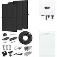 Huawei PV-Komplettanlage 5 kWp mit Wechselrichter 5 kW + Stromspeicher 14,0 kWh, 12 Solarmodulen Glas-Glas full black & Montagesystem Aufdach (* 0% MwSt. gem. §12 Abs. 3 UstG)