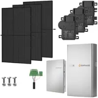 Enphase Photovoltaik-Paket 15 kWp mit Mikrowechselrichtern + Stromspeicher 5,0 kWh, 36 Solarmodulen Glas-Glas full black (* 0% MwSt. gem. §12 Abs. 3 UstG)