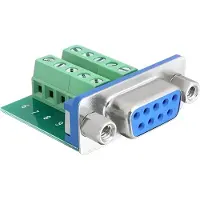 DeLOCK 65268, Sub-D 9 pin, Terminal block 10 pin, Grün