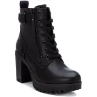 Refresh für Damen. 17123202-NEGRO Stiefelette mit Schnalle -Höhe Absatz 8cm- schwarz (39), 5 bis 8 cm, Schnürsenkel, Reißverschluss, Lässig,