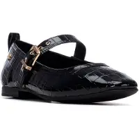 Carmela für Damen. 16256201-NEGRO Ballerinas aus Leder 162562 schwarz (37), 1 bis 3 cm, Schnalle, Lässig, Klassisch, Lackleder