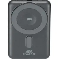 Rivacase VA2607, 5000 mAh, Lithium Polymer (LiPo), Kabelloses Aufladen, 3,7 V, 22,5 W, Schwarz, Grau