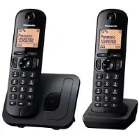 Panasonic KX-TGC212, DECT-Telefon, Kabelloses Mobilteil, Freisprecheinrichtung, 50 Eintragungen, Anrufer-Identifikation, Schwarz