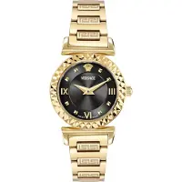 Versace VEGFA0825 Mini Vanity gold schwarz Edelstahl Armband Uhr Damen NEU
