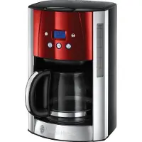 Russell Hobbs Luna Solar Red Digitale Glas-Kaffeem. 23240-56