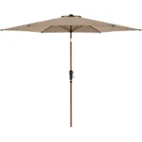 Doppler , Sonnenschirm / Mittelstockschirm "LIFE 305 Lift Woodystyle", greige, Ø 305 cm