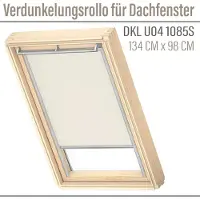 Velux Verdunkelungsrollo uni beige manuell Rahmen aluminium DKL U04 1085S