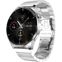 Forever Grand SW-710 Smartwatch für Herren, 1,45", Silber, Fitness Tracker, Puls, Gehärtetes Glas, IP67 Wasserdicht, 100 Sportmodi, 2 Gurte inklusive