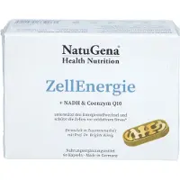 NatuGena GmbH NatuGena ZellEnergie | 60 Kapseln | Komplex mit NADH, Coenzym Q10, R-Alpha-Liponsure und Trans-Resveratrol | vegan