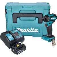 Makita DDF 083 ST1J Akku Bohrschrauber 18 V 40 Nm 1/4'' Brushless + 1x Akku 5,0 Ah + Ladegerät + Makpac
