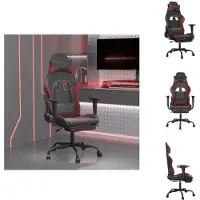 vidaXL Gaming-Stuhl mit Fußstütze Schwarz und Weinrot Kunstleder - Gaming-Sessel