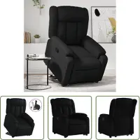 The Living Store Relaxsessel mit Aufstehhilfe Schwarz Kunstleder