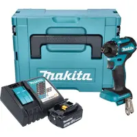 Makita DDF 083 RF1J Akku Bohrschrauber 18 V 40 Nm 1/4'' Brushless + 1x Akku 3,0 Ah + Ladegerät + Makpac