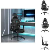 vidaXL Gaming-Stuhl mit Fußstütze Schwarz und Tarnfarben Kunstleder - Gaming-Sessel