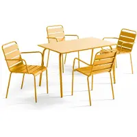 Oviala Gartentisch mit 4 Plätzen aus Metall GELB - Palavas