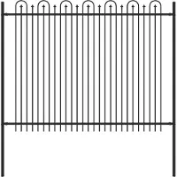 vidaXL Spitzenbogenzaun DRONTEN 200 x 200 cm Pulverbeschichteter Stahl