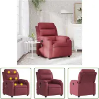 The Living Store Massagesessel Weinrot Stoff