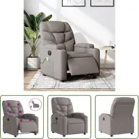 The Living Store Massagesessel Elektrisch Taupe Stoff