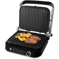 Orava GRILLCHEF2, Schwarz, Silber, Rechteckig, Drehregler, Berührung, Feuerrost, LED, 2100 W