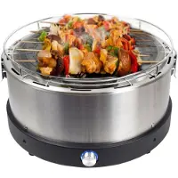Syntrox Germany Syntrox Raucharmer Holzkohlegrill aus Edelstahl rund, H 195 mm